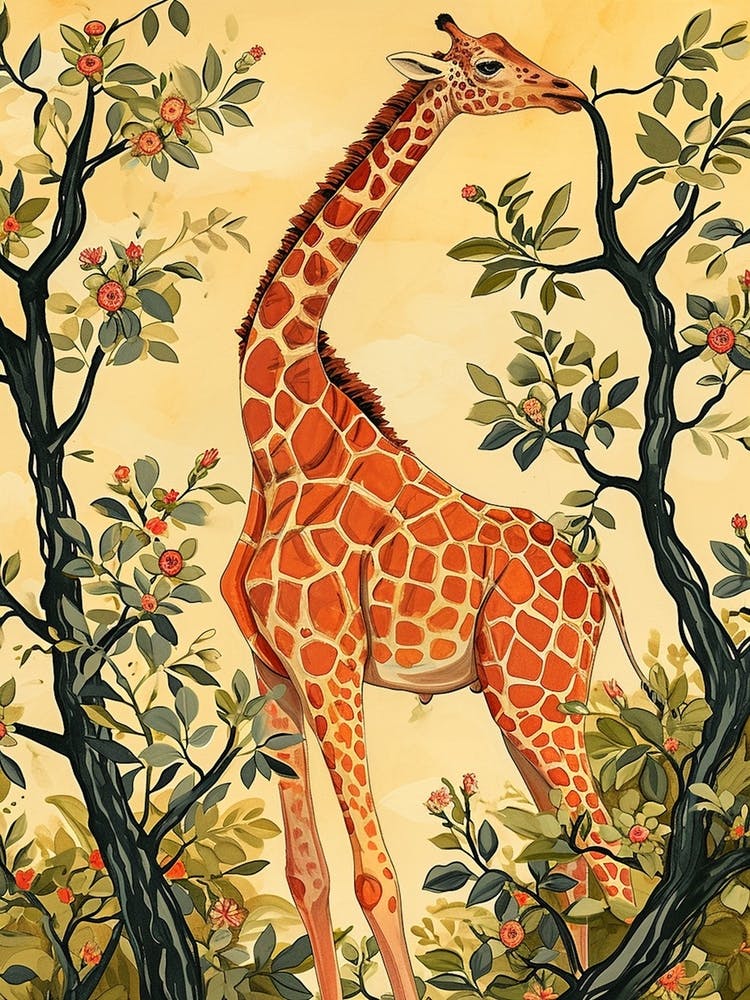 Storybook Style Illustration Of A Giraffe 6