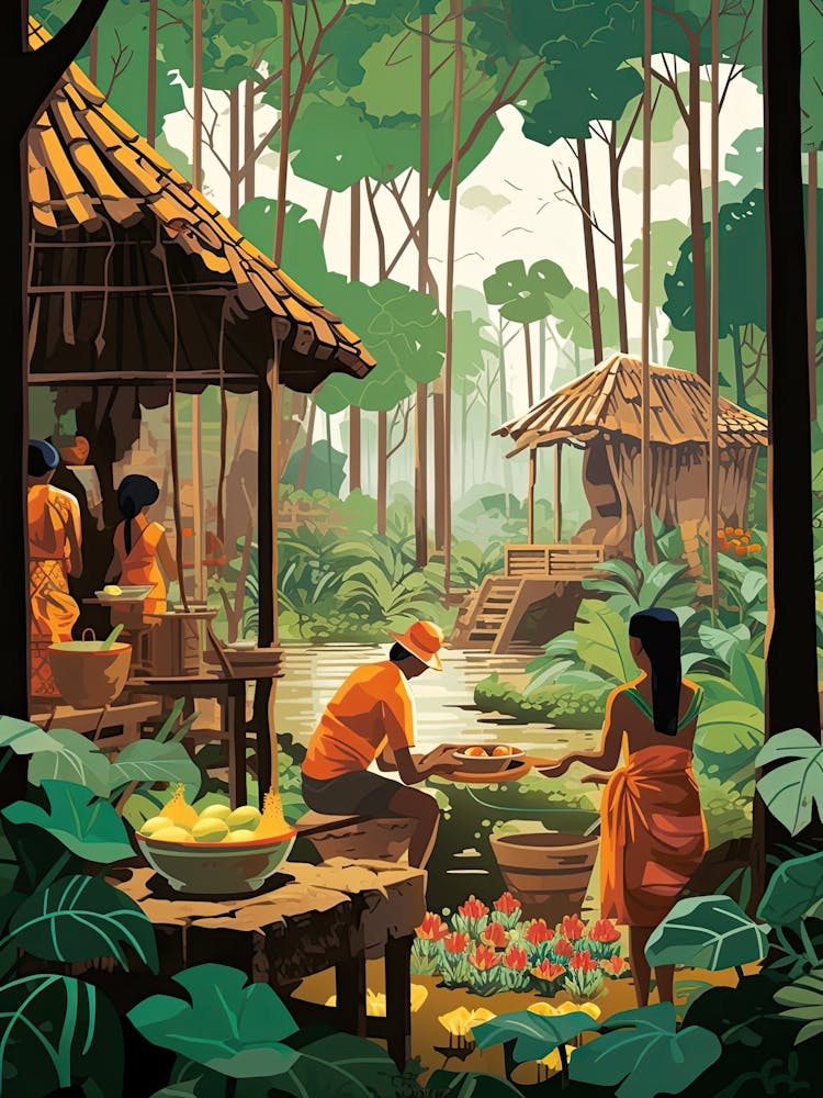 Bali, Indonesia, Graphic Illustration 1