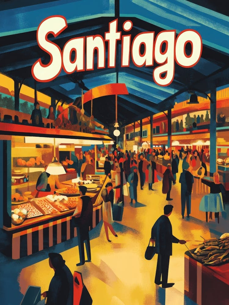 Aihrgdesign A 1970s Inspired Travel Poster For Santiago 2