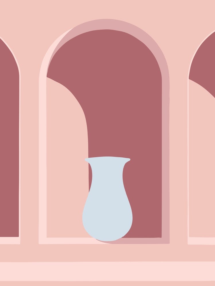 Vases On A Shelf — boho travel poster