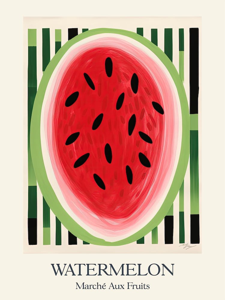 Marche Aux Fruits Wassermelone Frucht Sommer Illustration 3