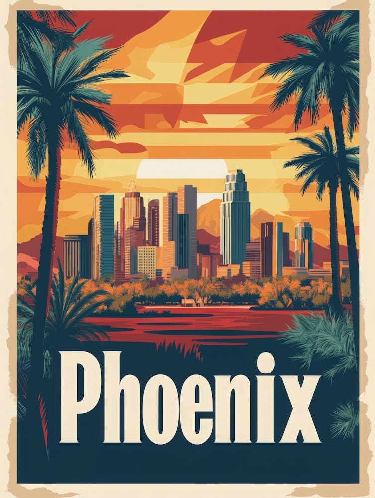 Aihrgdesign A 1970s Inspired Travel Poster For Phoenix Depict Caaf6f18 4bc9 4382 Ae0d Fa5e82171b54 0