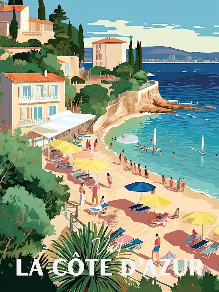 Cote D Azur France Travel Poster 3