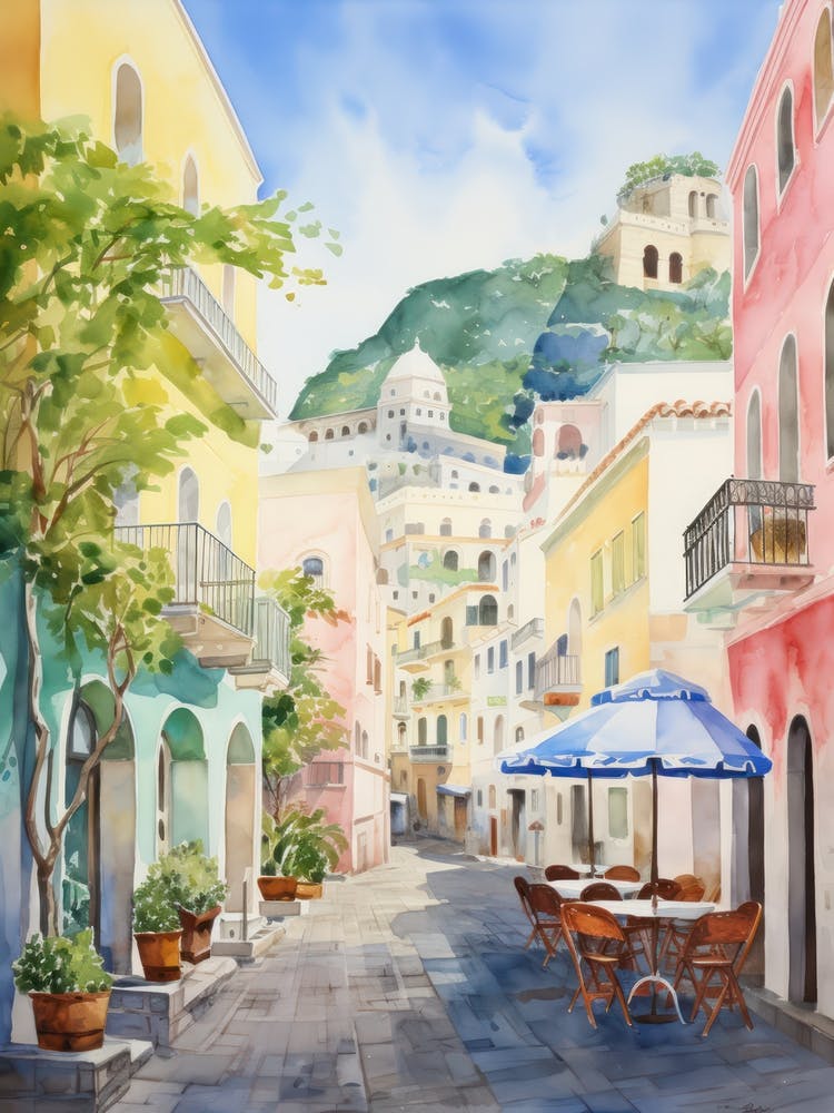 Amalfi, Italy Watercolour Streets 4