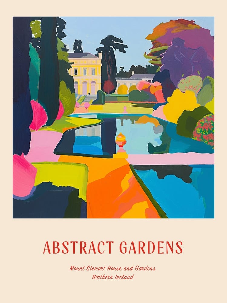 Colourful Gardens Mount Stewart House And Gardens Northern Ireland 1 Red Poster