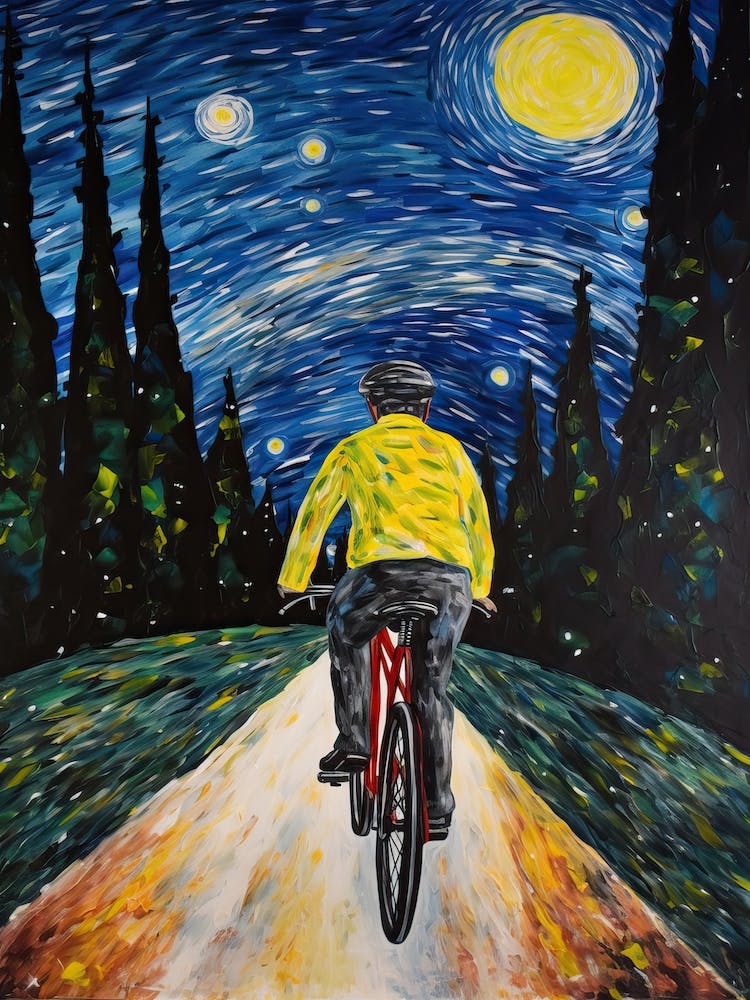 Cycling In The Style Of Van Gogh 4