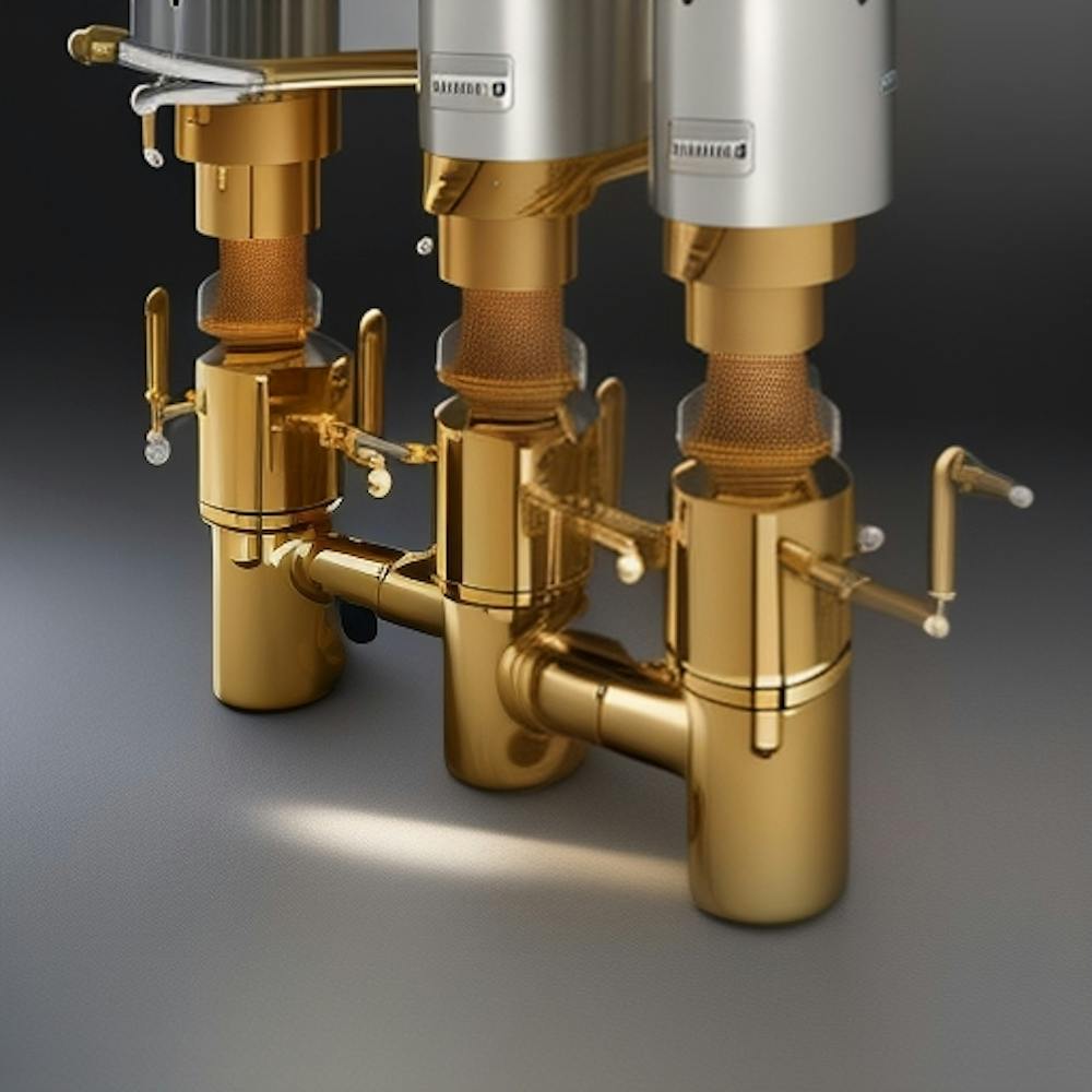 Three Gold Water Dispensers