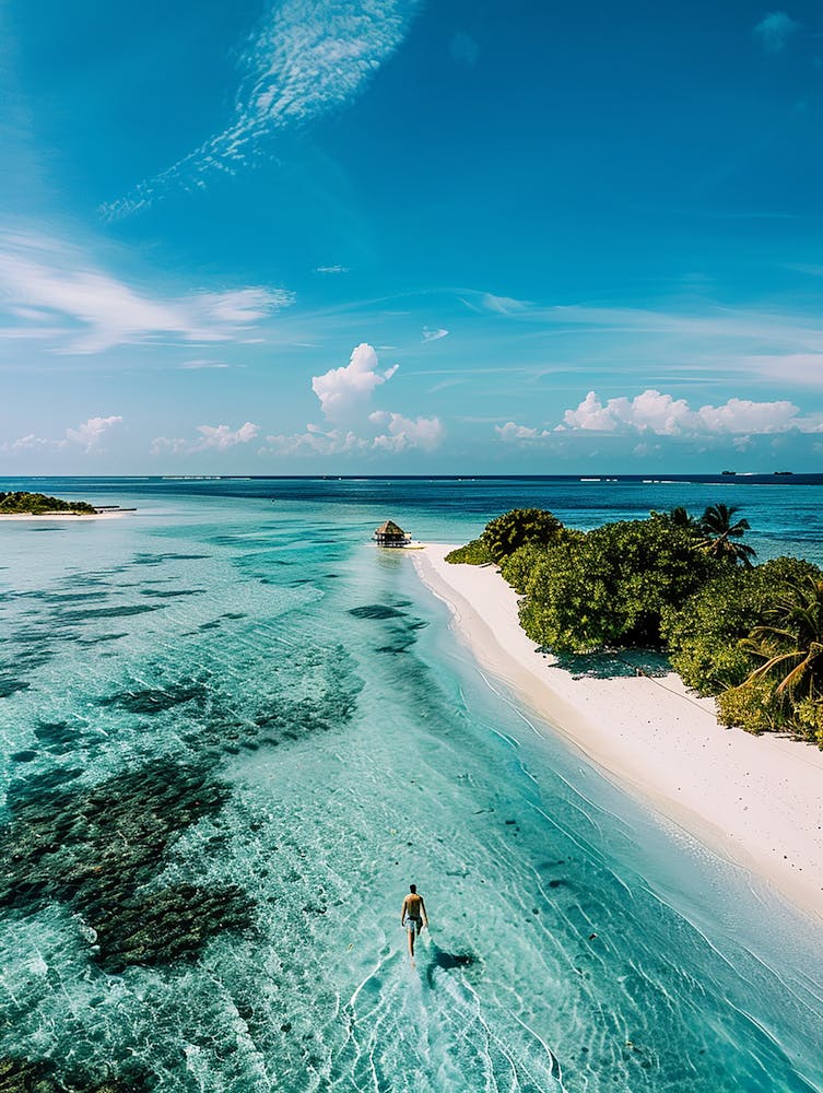 Sand Island In The Maldives
