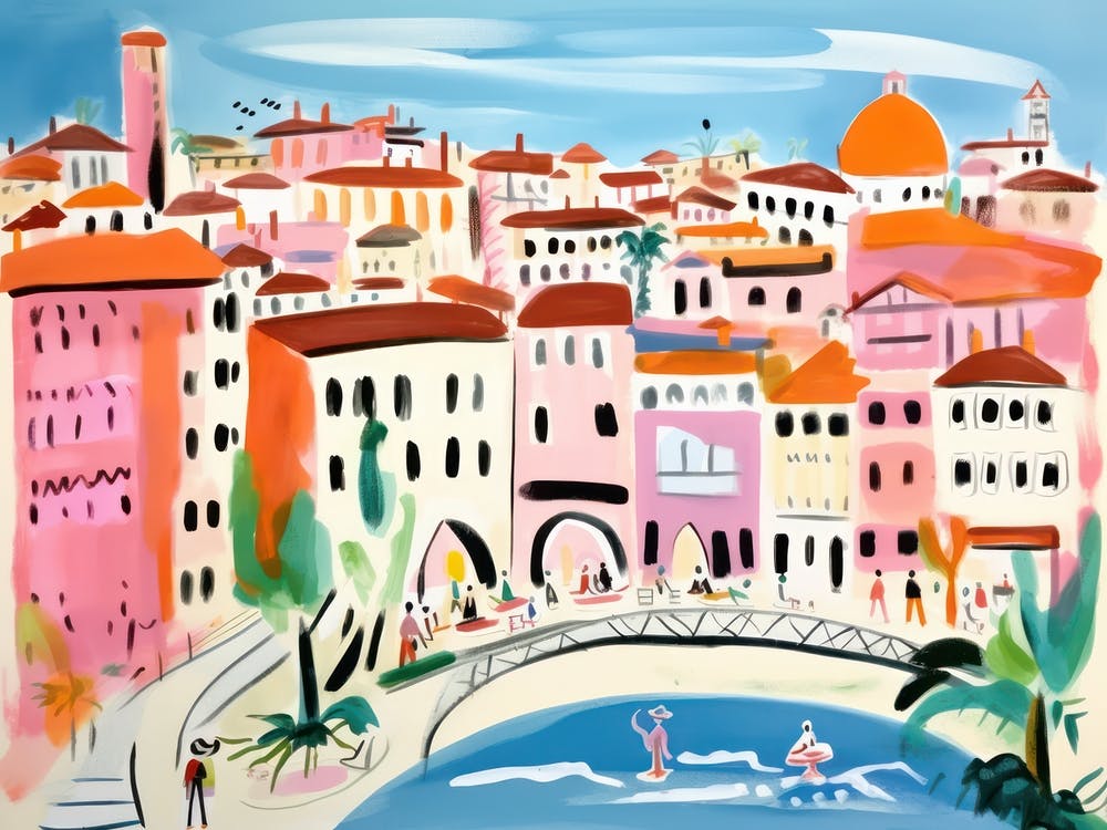Florence Italy Cute Watercolour Illustration 3