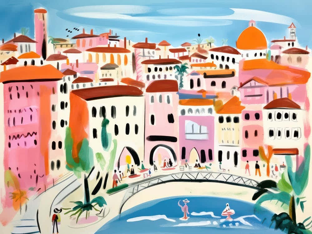 Florence Italy Cute Watercolour Illustration 3