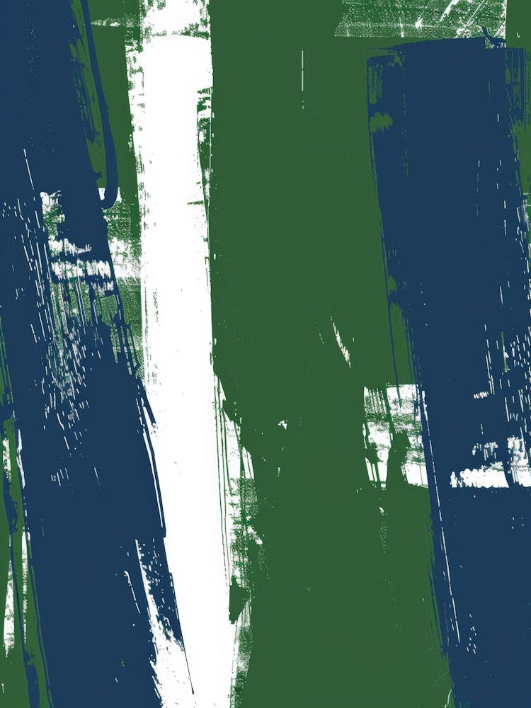 Green And White Abstract Painting