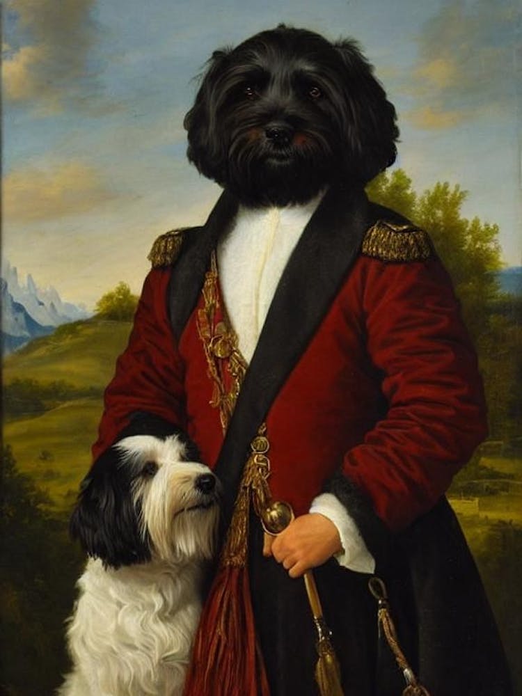 Tibetan Terrier Renaissance Portrait Oil Painting