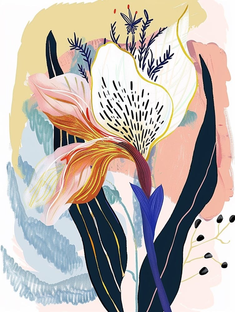 Colourful Flower Illustration Moonflower 3