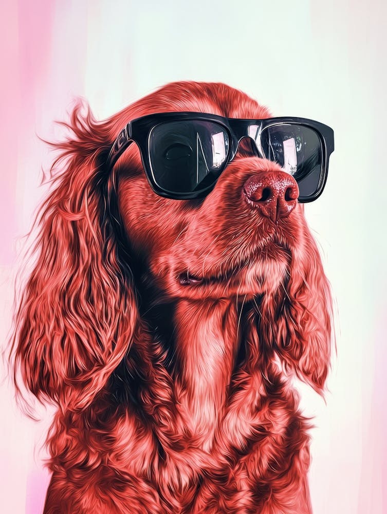 Cocker Spaniel Roux. Généré par IA. Art Mural