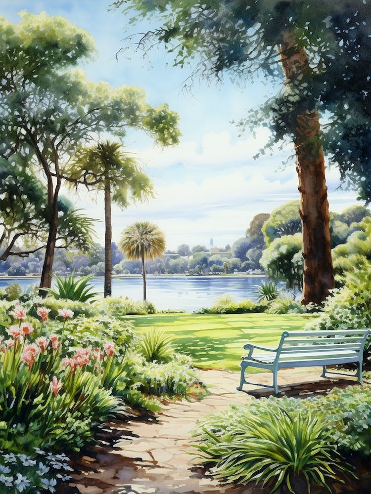 Royal Botanical Gardens Sydney Australia Watercolour  3