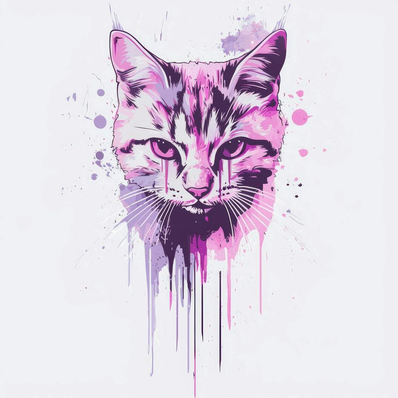 Geometric Cat Generated AI. Wall