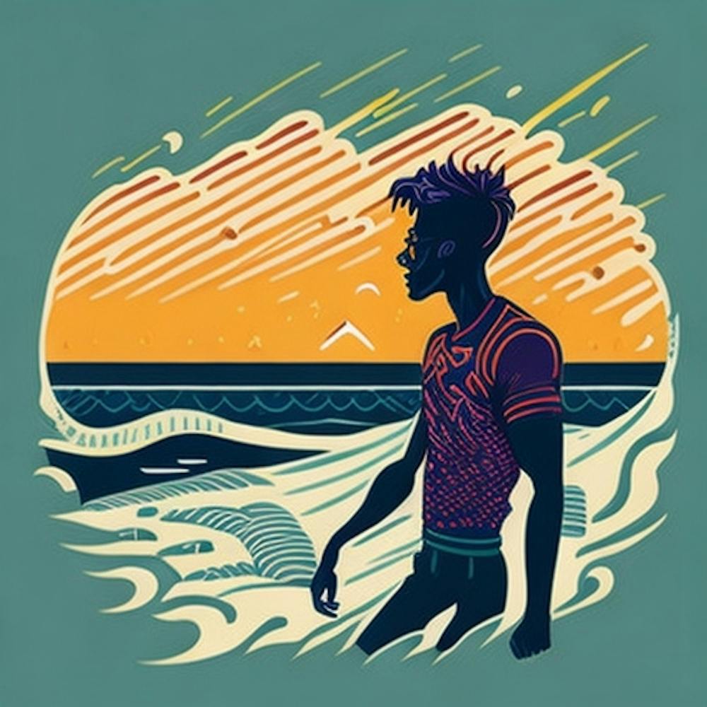 Surfer At Sunset