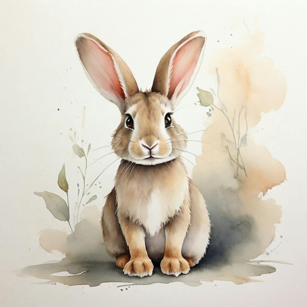 Watercolor Bunny 2