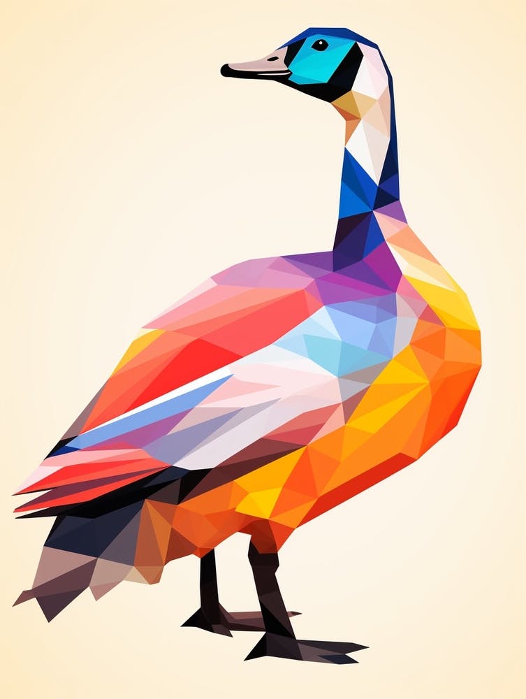Colourful Geometric Bird Canada Goose 3