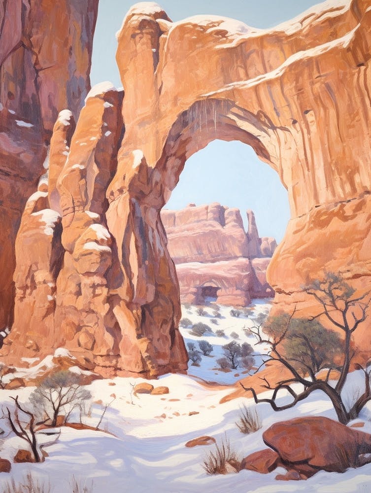 Dreamy Winter Painting Arches National Park United States 4