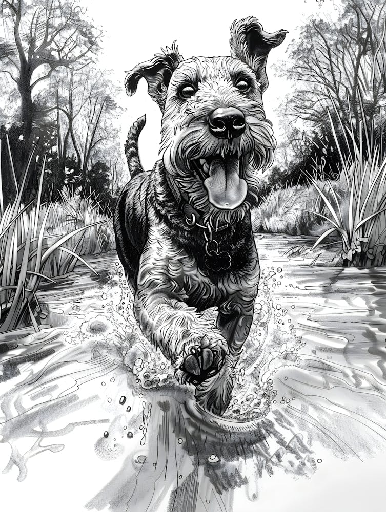 Airedale Terrier Loving Life