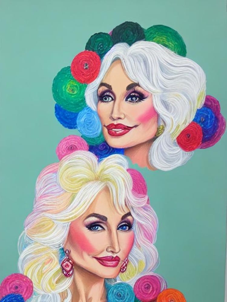 Dolly Parton Colourful Illustration