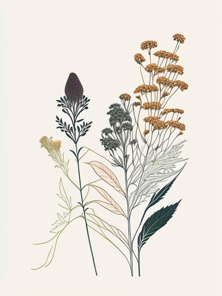 Boneset Spices And Herbs Minimal Line Drawing 2