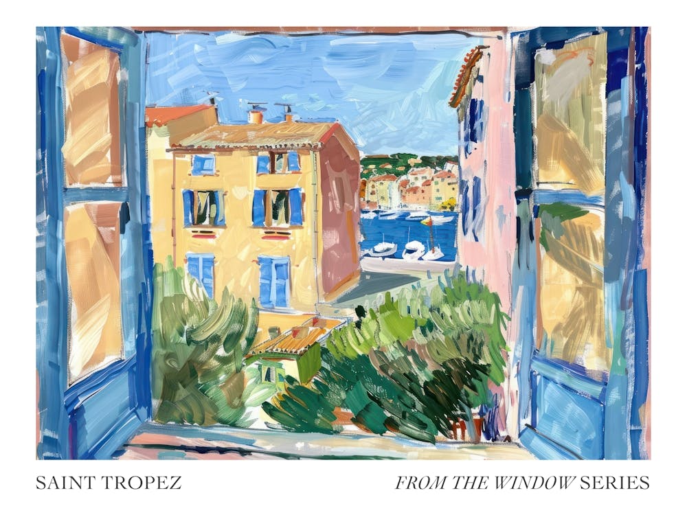 Saint Tropez From The Window Series Poster Painting 2