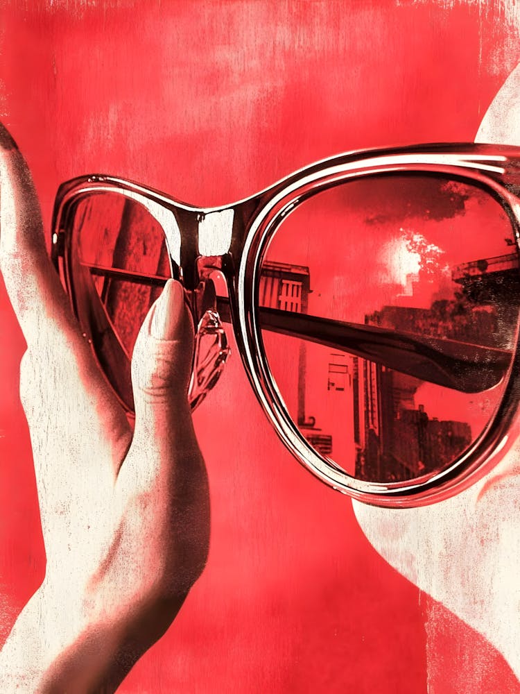 Woman Holding A Pair Of Sunglasses