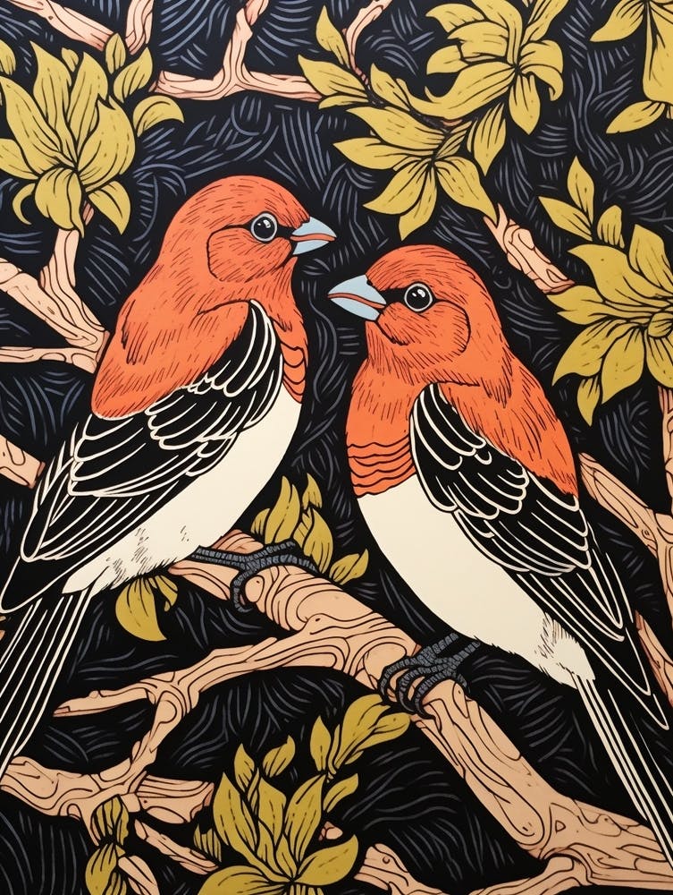 Art Nouveau Birds Poster American Goldfinch 4