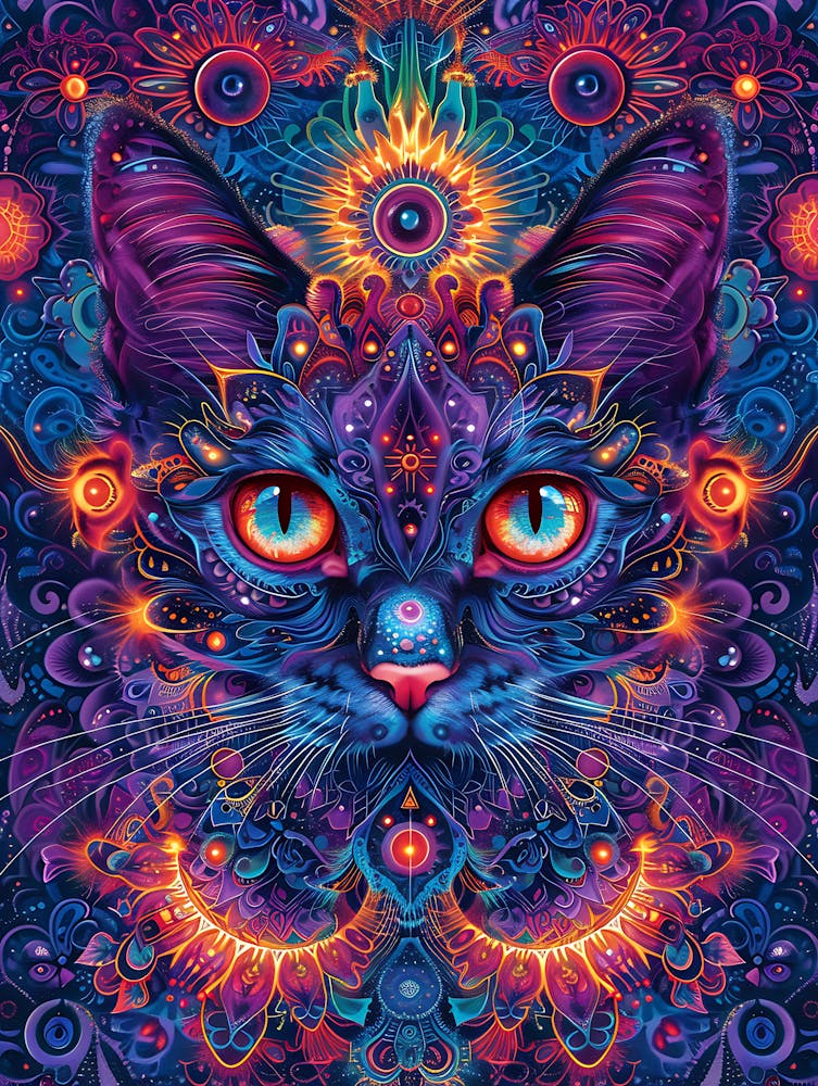 Psychedelische Katze 21
