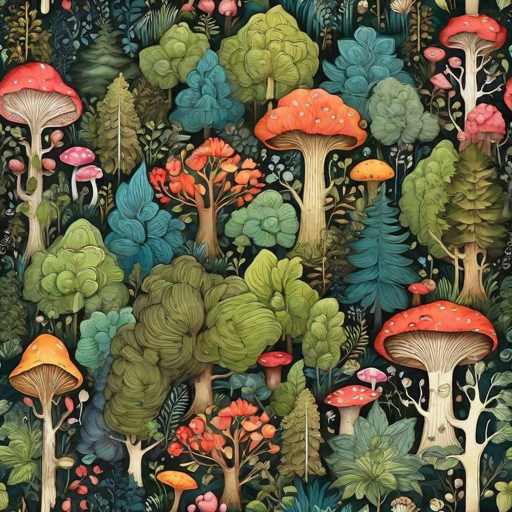 Mushrooms In The Forest