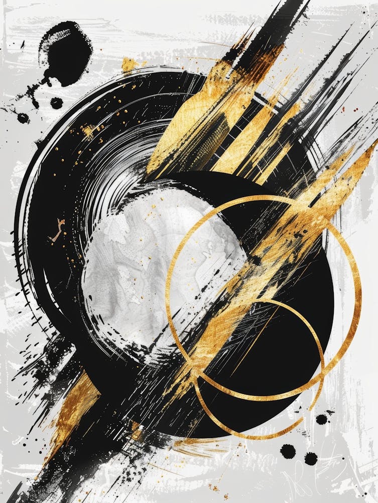 Abstract Black And Gold Canvas Print 15