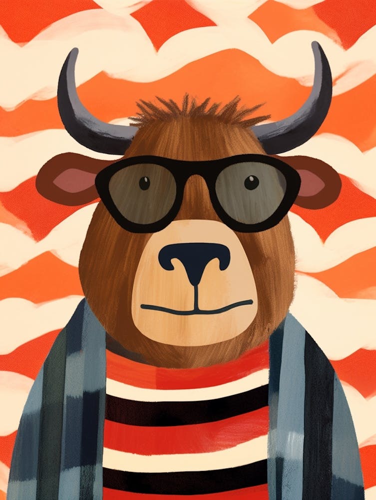 Little Bison 2 Wearing Sunglasses