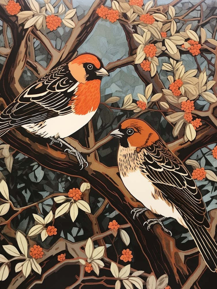 Art Nouveau Birds Poster Partridge 2