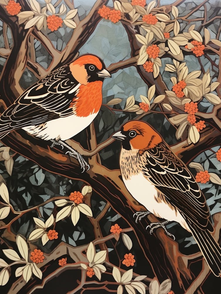 Art Nouveau Birds Poster Partridge 2