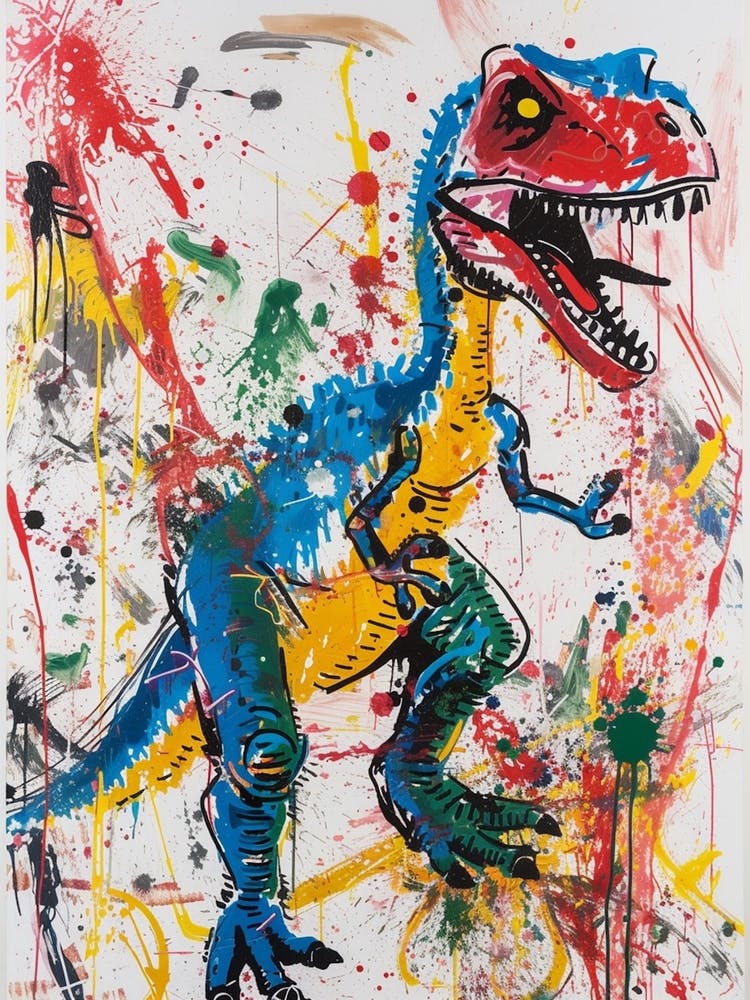 T Rex Paint Splash Graffiti
