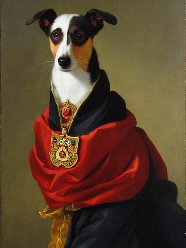 Basenji Renaissance Portrait Oil Painting
