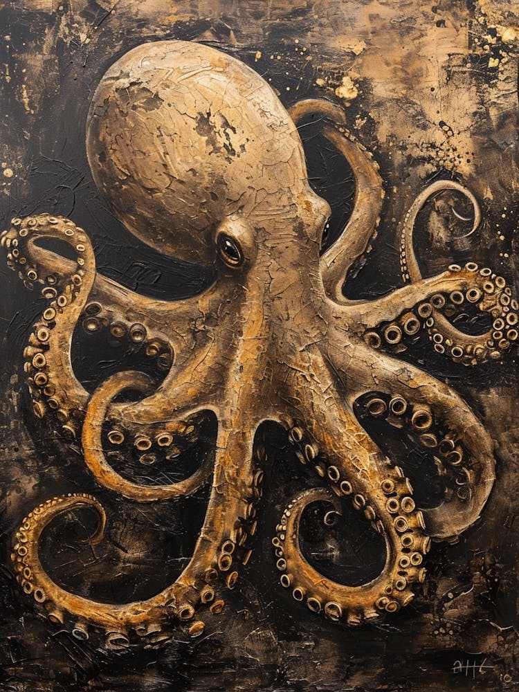Mixed Media Octopus Painting 2