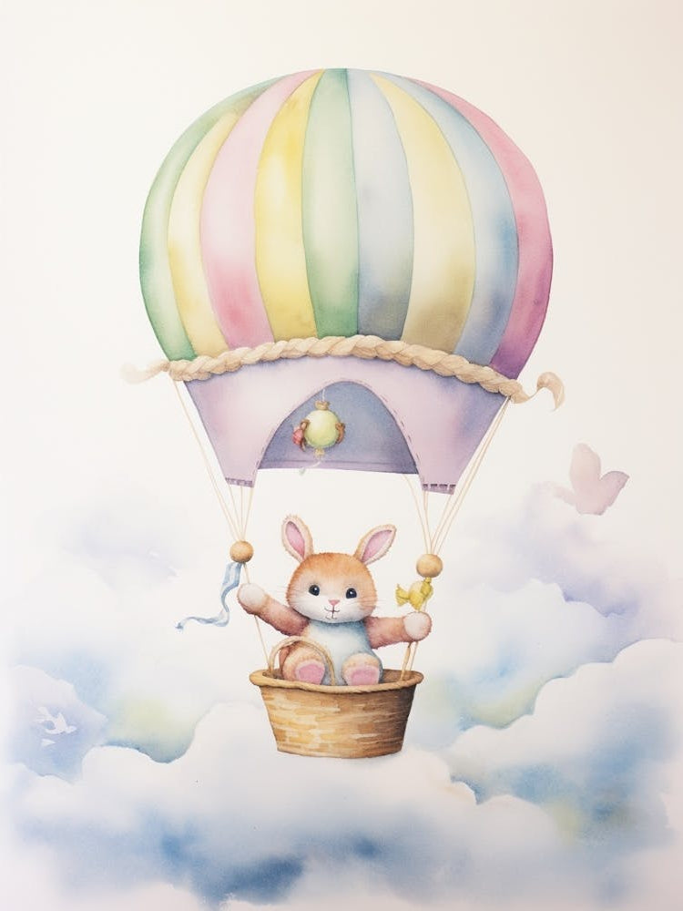 Baby Rabbit 1 In A Hot Air Balloon