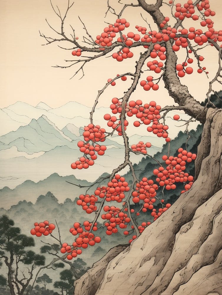 Yama Zakura Bergkirsche 3 Vintage Japanische Botanik