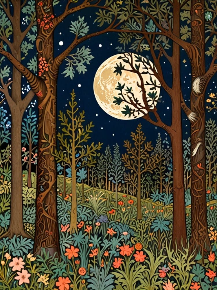 William Morris Moonlight In The Forest 210