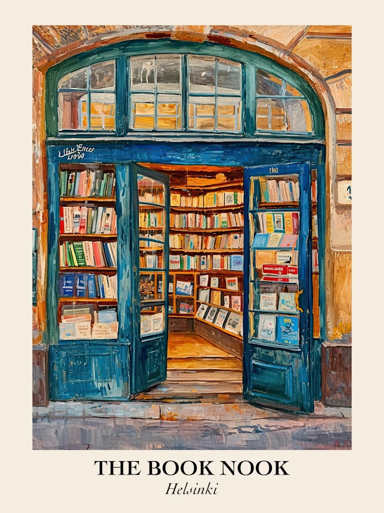 Helsinki Book Nook Bookshop 4 Poster