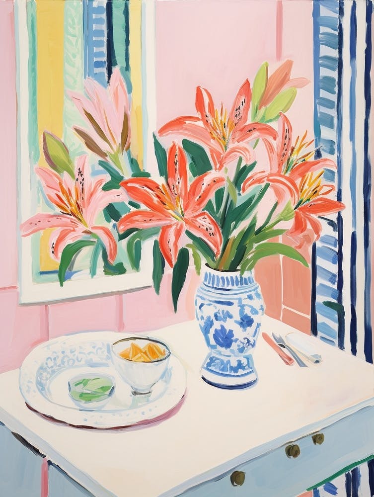 A Vase With Lily, Flower Bouquet 2