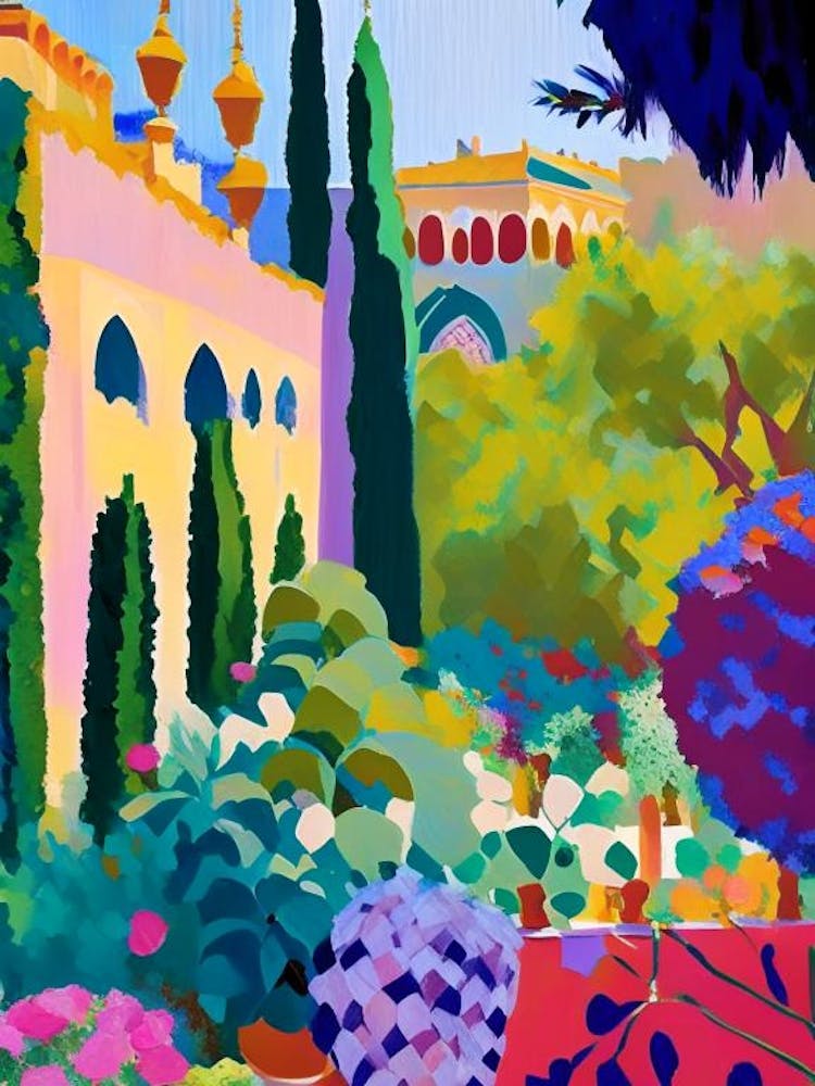 Gardens Of Alhambra, Spain Abstract Still Life
