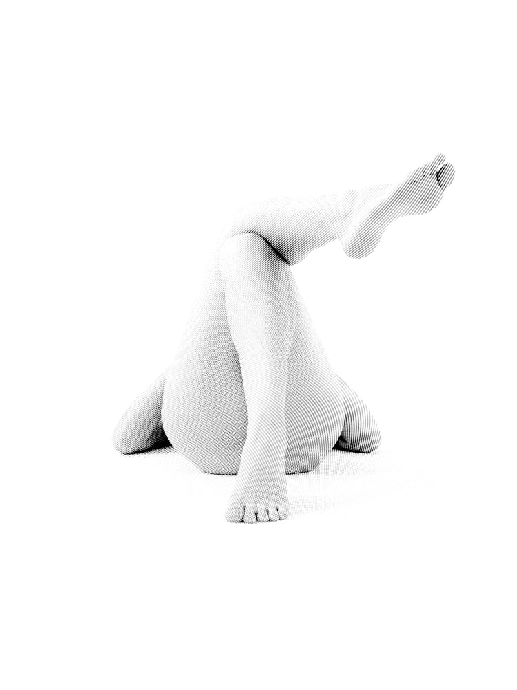 Abstract Female Legs Black And White Minimalist Feminine Boho Abstract Body Positivity