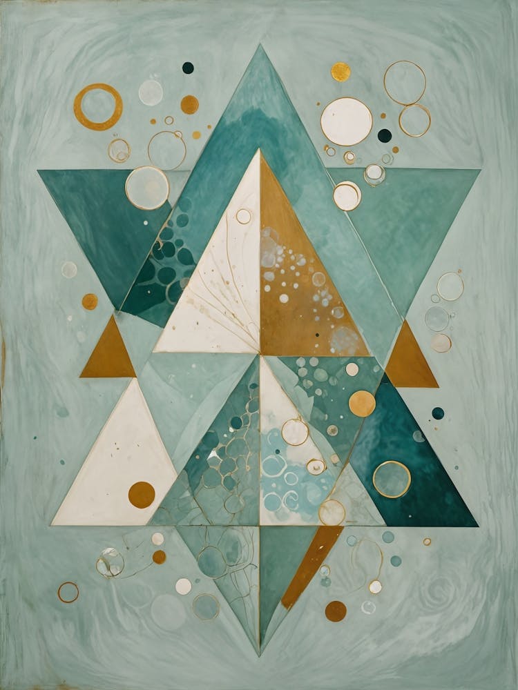 Geometric Triangles In Blue