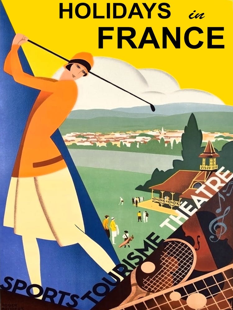 Holidays In France, Vintage Travel Poster