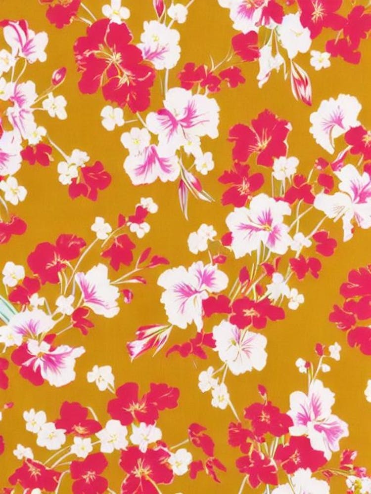 Gladiolus Floral Print Retro Pattern2 Flower