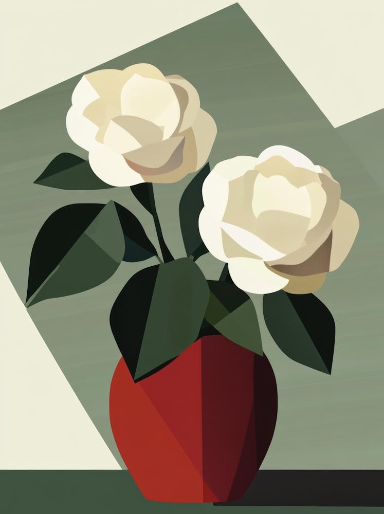 White Roses In A Vase 6